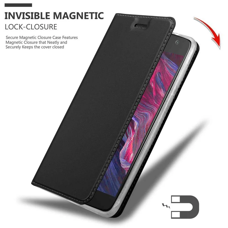 Cadorabo Hülle kompatibel mit Motorola MOTO X4 Schutzhülle mit Magnetverschluss, Standfunktion und Kartenfach