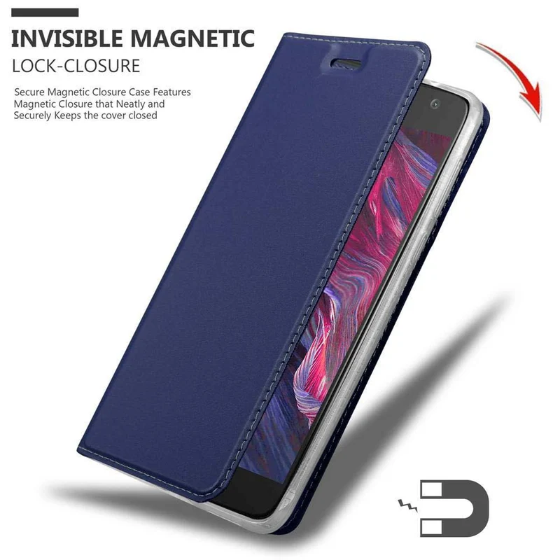 Cadorabo Hülle kompatibel mit Motorola MOTO X4 Schutzhülle mit Magnetverschluss, Standfunktion und Kartenfach