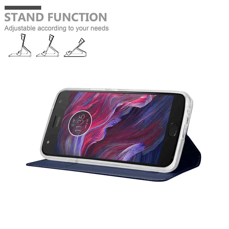 Cadorabo Hülle kompatibel mit Motorola MOTO X4 Schutzhülle mit Magnetverschluss, Standfunktion und Kartenfach