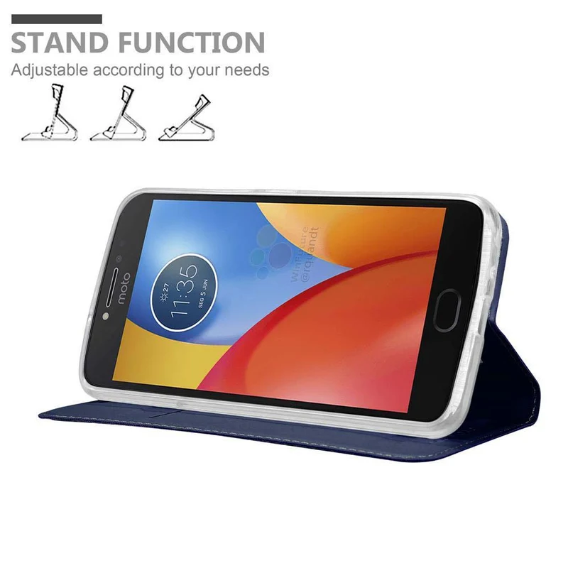 Cadorabo Hülle kompatibel mit Motorola MOTO E4 Schutzhülle mit Magnetverschluss, Standfunktion und Kartenfach