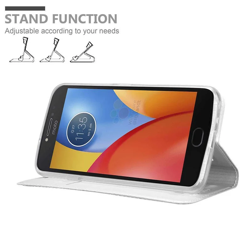 Cadorabo Hülle kompatibel mit Motorola MOTO E4 Schutzhülle mit Magnetverschluss, Standfunktion und Kartenfach