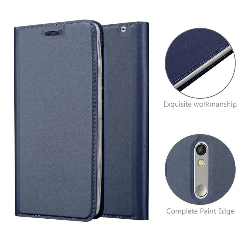 Cadorabo Hülle kompatibel mit Motorola MOTO X PLAY Schutzhülle mit Magnetverschluss, Standfunktion und Kartenfach
