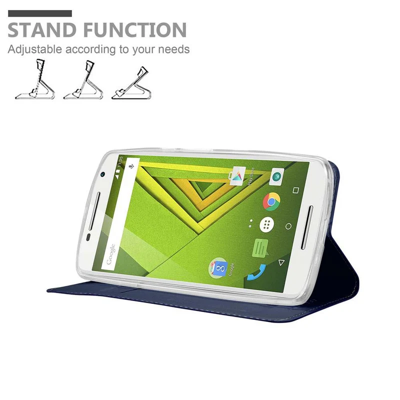 Cadorabo Hülle kompatibel mit Motorola MOTO X PLAY Schutzhülle mit Magnetverschluss, Standfunktion und Kartenfach