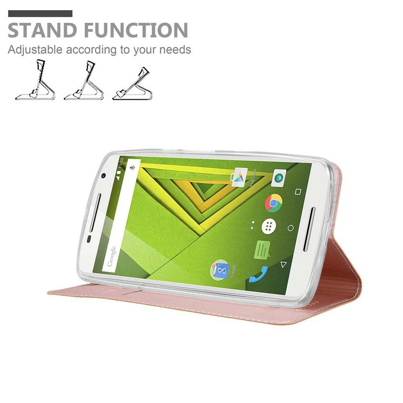 Cadorabo Hülle kompatibel mit Motorola MOTO X PLAY Schutzhülle mit Magnetverschluss, Standfunktion und Kartenfach