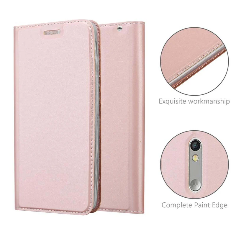 Cadorabo Hülle kompatibel mit Motorola MOTO X PLAY Schutzhülle mit Magnetverschluss, Standfunktion und Kartenfach