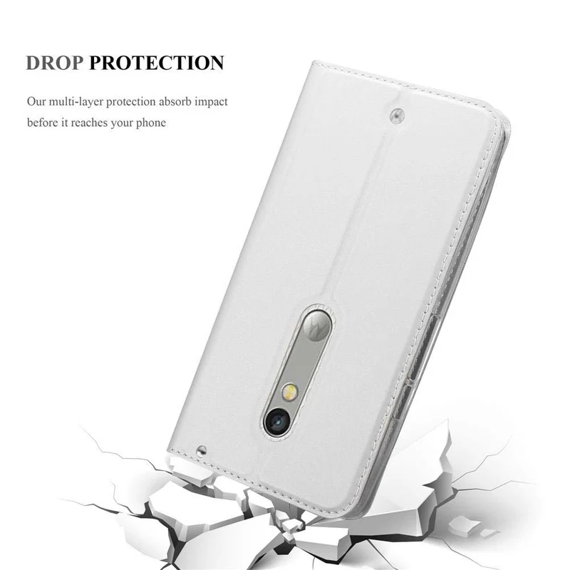 Cadorabo Hülle kompatibel mit Motorola MOTO X PLAY Schutzhülle mit Magnetverschluss, Standfunktion und Kartenfach