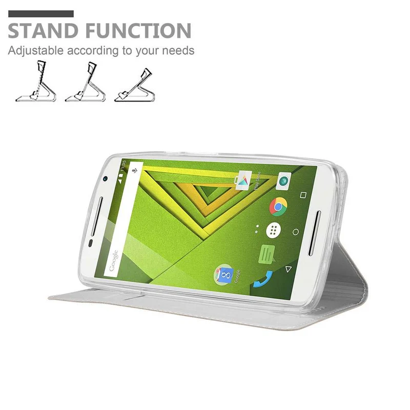 Cadorabo Hülle kompatibel mit Motorola MOTO X PLAY Schutzhülle mit Magnetverschluss, Standfunktion und Kartenfach