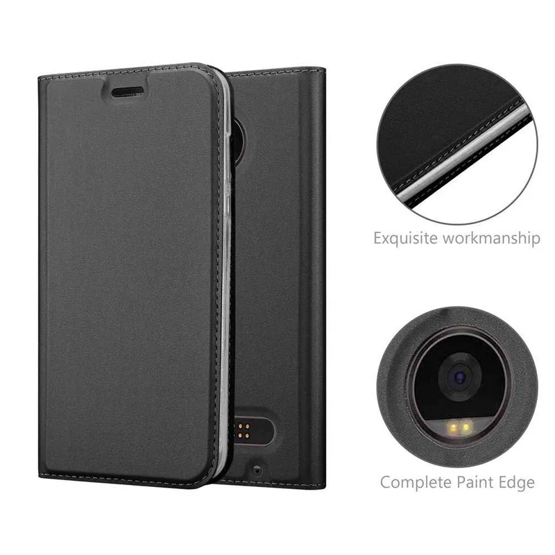 Cadorabo Hülle kompatibel mit Motorola MOTO Z2 PLAY / Z2 FORCE Schutzhülle mit Magnetverschluss, Standfunktion und Kartenfach