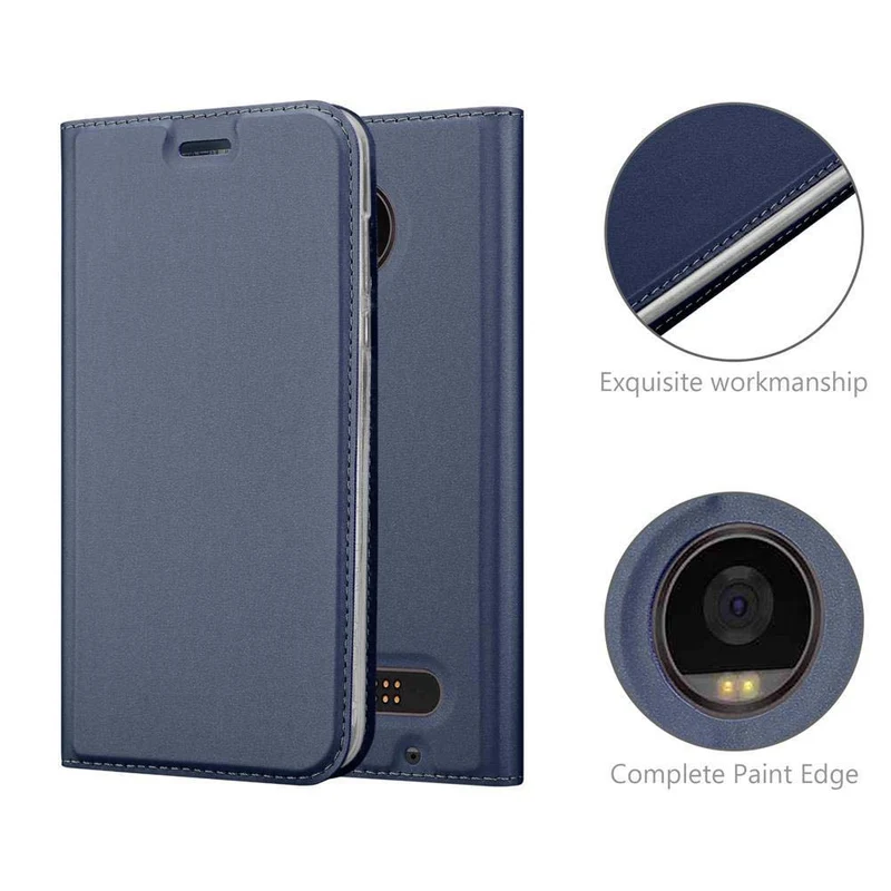 Cadorabo Hülle kompatibel mit Motorola MOTO Z2 PLAY / Z2 FORCE Schutzhülle mit Magnetverschluss, Standfunktion und Kartenfach