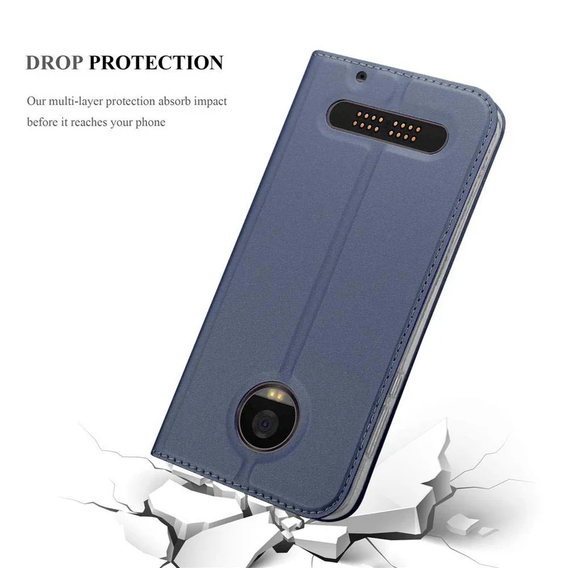 Cadorabo Hülle kompatibel mit Motorola MOTO Z2 PLAY / Z2 FORCE Schutzhülle mit Magnetverschluss, Standfunktion und Kartenfach