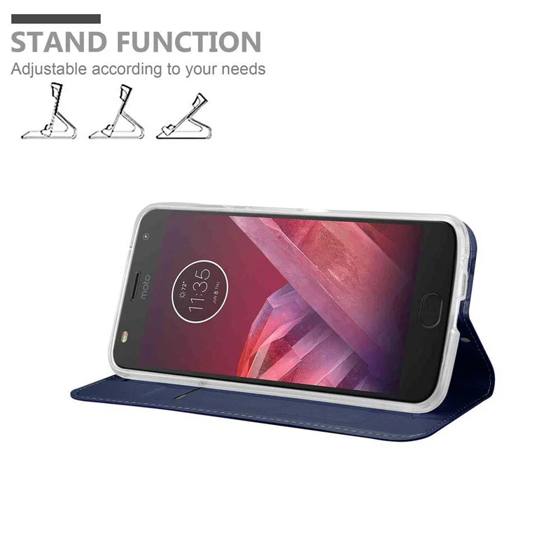 Cadorabo Hülle kompatibel mit Motorola MOTO Z2 PLAY / Z2 FORCE Schutzhülle mit Magnetverschluss, Standfunktion und Kartenfach