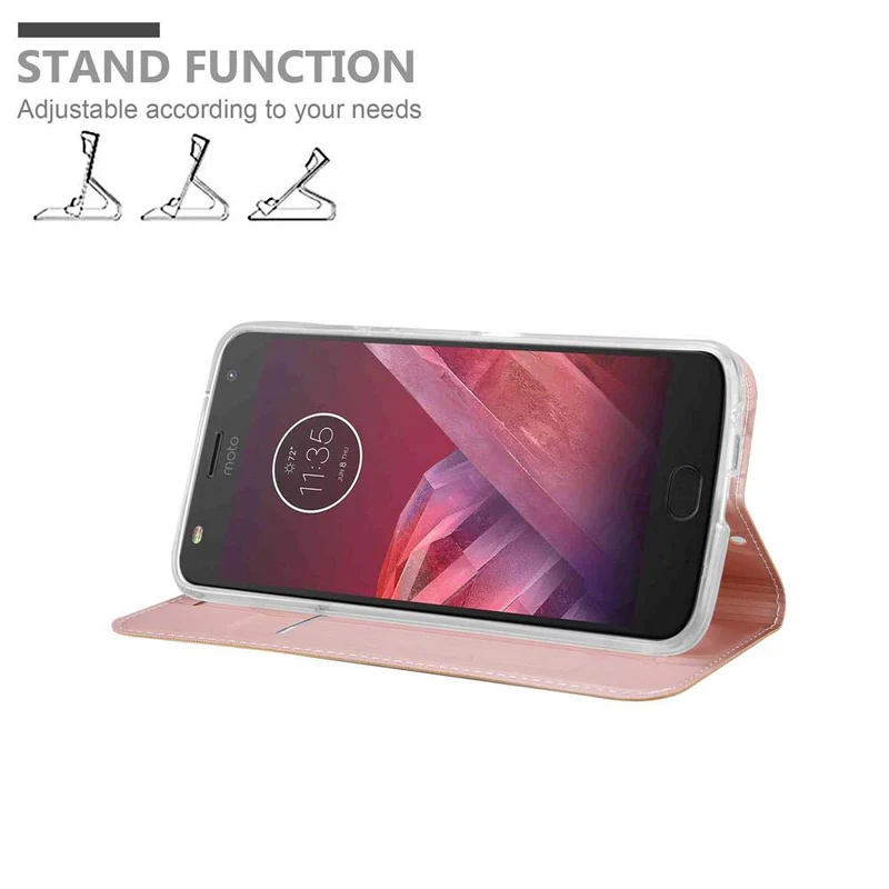 Cadorabo Hülle kompatibel mit Motorola MOTO Z2 PLAY / Z2 FORCE Schutzhülle mit Magnetverschluss, Standfunktion und Kartenfach