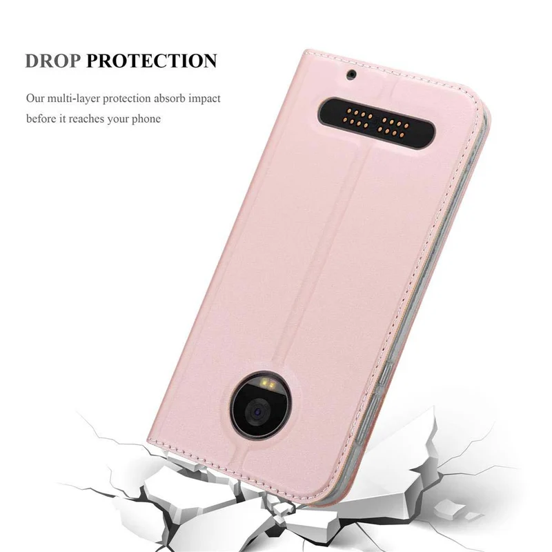 Cadorabo Hülle kompatibel mit Motorola MOTO Z2 PLAY / Z2 FORCE Schutzhülle mit Magnetverschluss, Standfunktion und Kartenfach