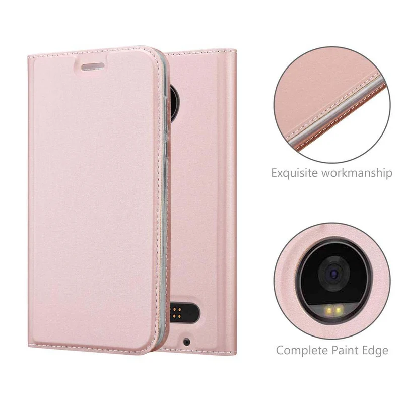 Cadorabo Hülle kompatibel mit Motorola MOTO Z2 PLAY / Z2 FORCE Schutzhülle mit Magnetverschluss, Standfunktion und Kartenfach