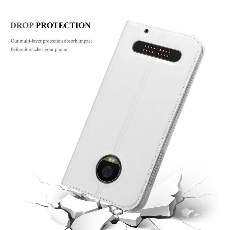 Cadorabo Hülle kompatibel mit Motorola MOTO Z2 PLAY / Z2 FORCE Schutzhülle mit Magnetverschluss, Standfunktion und Kartenfach