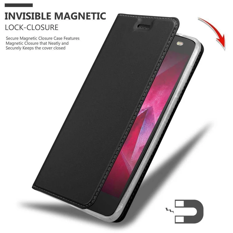 Cadorabo Hülle kompatibel mit Motorola MOTO Z Schutzhülle mit Magnetverschluss, Standfunktion und Kartenfach