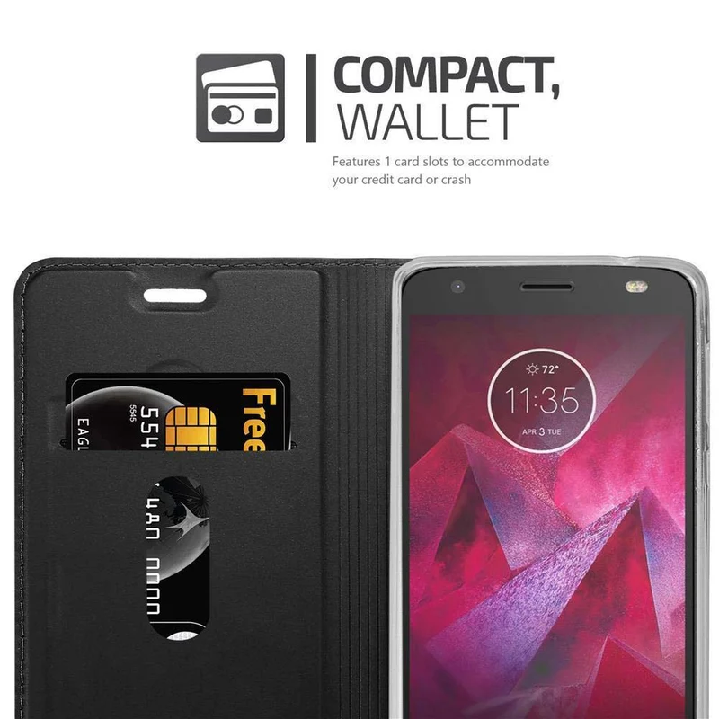 Cadorabo Hülle kompatibel mit Motorola MOTO Z Schutzhülle mit Magnetverschluss, Standfunktion und Kartenfach
