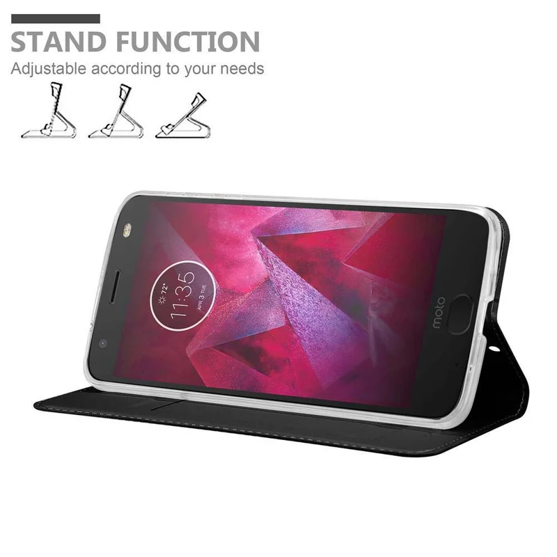 Cadorabo Hülle kompatibel mit Motorola MOTO Z Schutzhülle mit Magnetverschluss, Standfunktion und Kartenfach