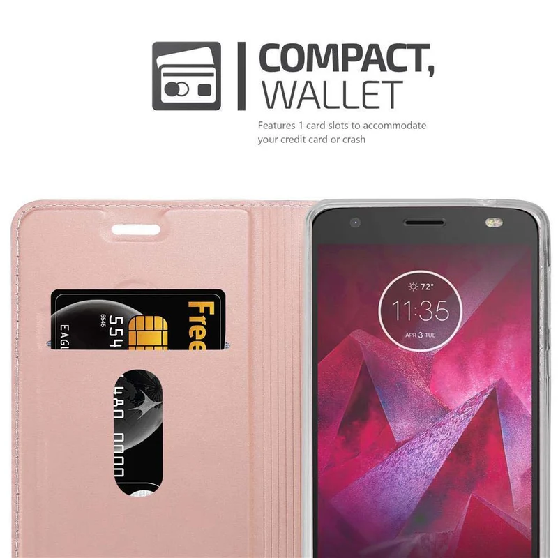 Cadorabo Hülle kompatibel mit Motorola MOTO Z Schutzhülle mit Magnetverschluss, Standfunktion und Kartenfach