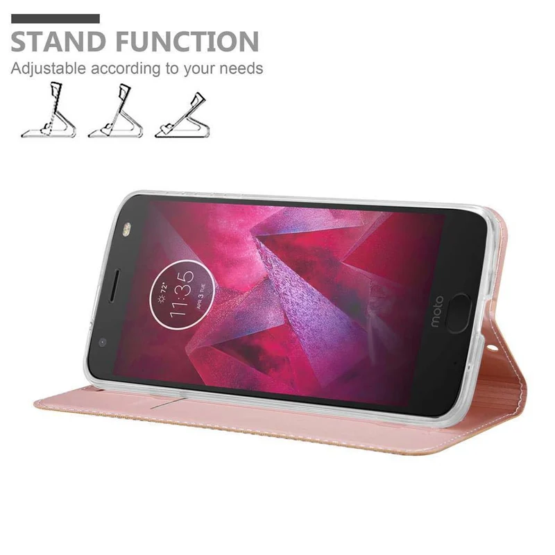 Cadorabo Hülle kompatibel mit Motorola MOTO Z Schutzhülle mit Magnetverschluss, Standfunktion und Kartenfach