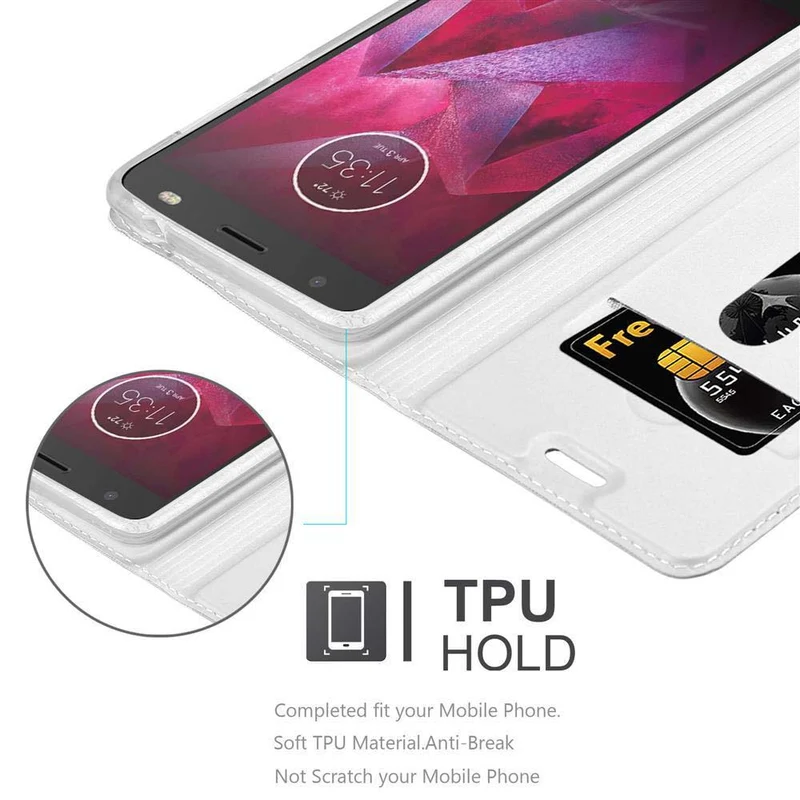 Cadorabo Hülle kompatibel mit Motorola MOTO Z Schutzhülle mit Magnetverschluss, Standfunktion und Kartenfach