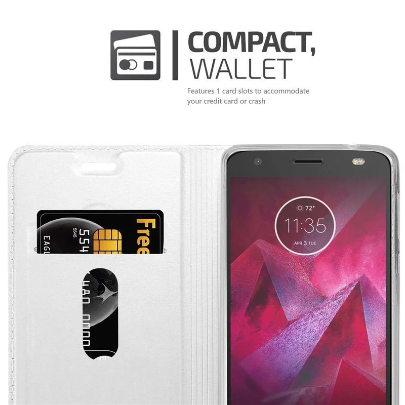 Cadorabo Hülle kompatibel mit Motorola MOTO Z Schutzhülle mit Magnetverschluss, Standfunktion und Kartenfach