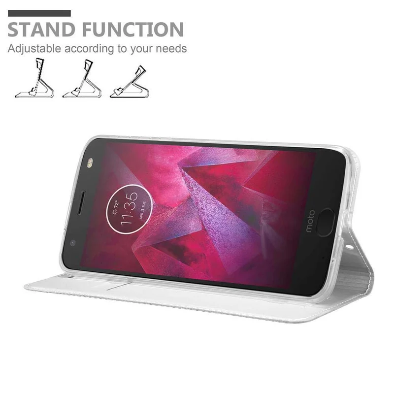 Cadorabo Hülle kompatibel mit Motorola MOTO Z Schutzhülle mit Magnetverschluss, Standfunktion und Kartenfach