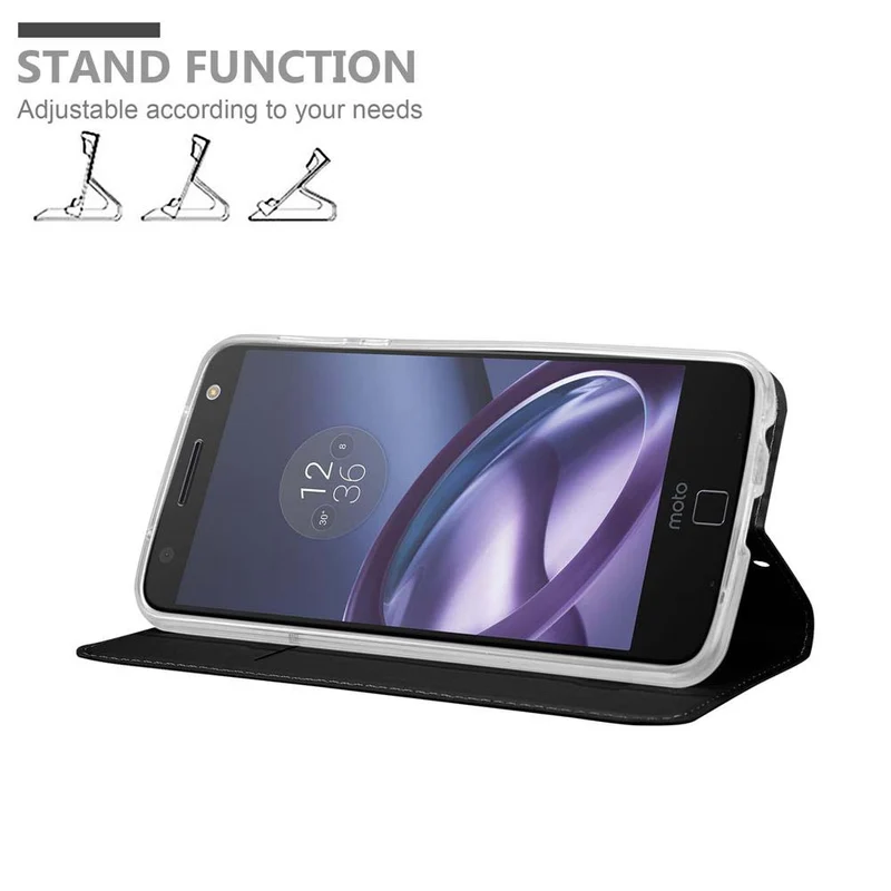 Cadorabo Hülle kompatibel mit Motorola MOTO Z PLAY Schutzhülle mit Magnetverschluss, Standfunktion und Kartenfach