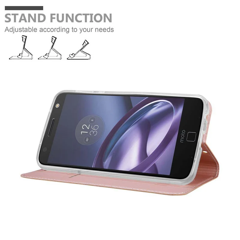 Cadorabo Hülle kompatibel mit Motorola MOTO Z PLAY Schutzhülle mit Magnetverschluss, Standfunktion und Kartenfach