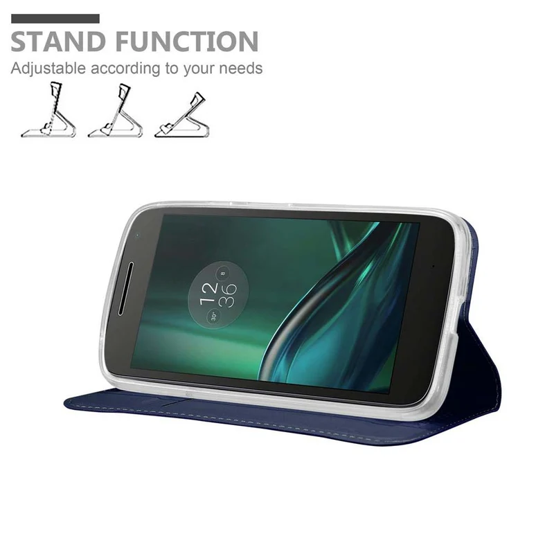 Cadorabo Hülle kompatibel mit Motorola MOTO G4 PLAY Schutzhülle mit Magnetverschluss, Standfunktion und Kartenfach