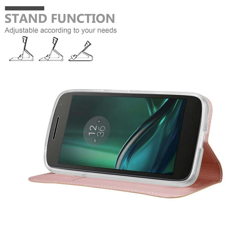 Cadorabo Hülle kompatibel mit Motorola MOTO G4 PLAY Schutzhülle mit Magnetverschluss, Standfunktion und Kartenfach