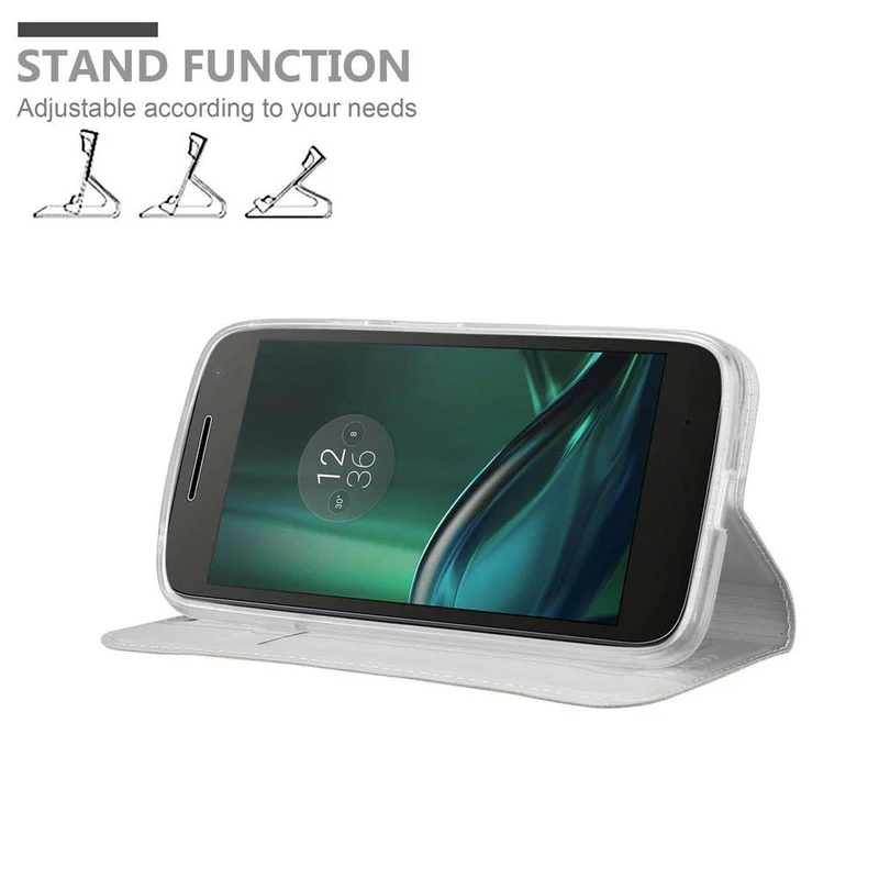 Cadorabo Hülle kompatibel mit Motorola MOTO G4 PLAY Schutzhülle mit Magnetverschluss, Standfunktion und Kartenfach