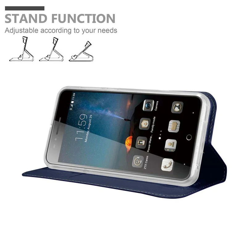 Cadorabo Hülle kompatibel mit ZTE Blade A612 Schutzhülle mit Magnetverschluss, Standfunktion und Kartenfach