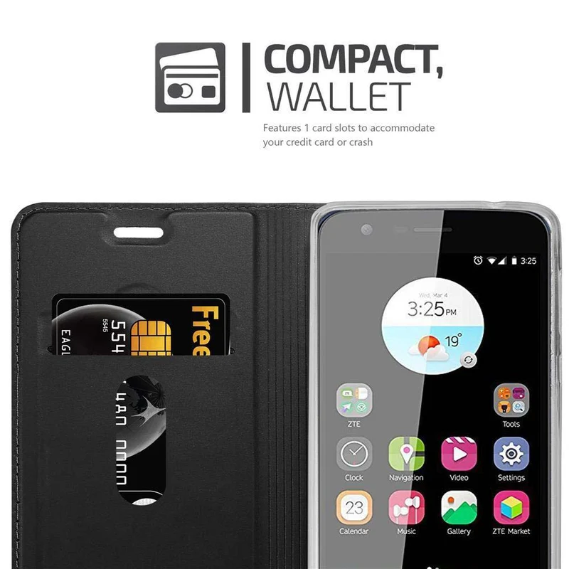 Cadorabo Hülle kompatibel mit ZTE Blade V8 MINI Schutzhülle mit Magnetverschluss, Standfunktion und Kartenfach