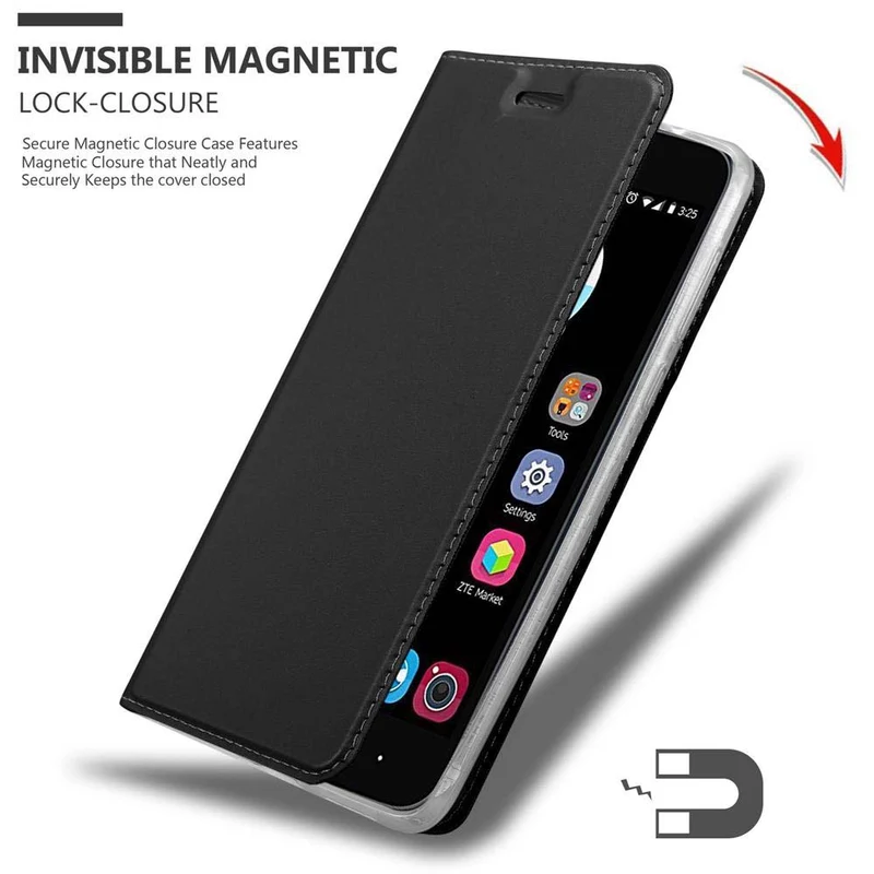 Cadorabo Hülle kompatibel mit ZTE Blade V8 MINI Schutzhülle mit Magnetverschluss, Standfunktion und Kartenfach