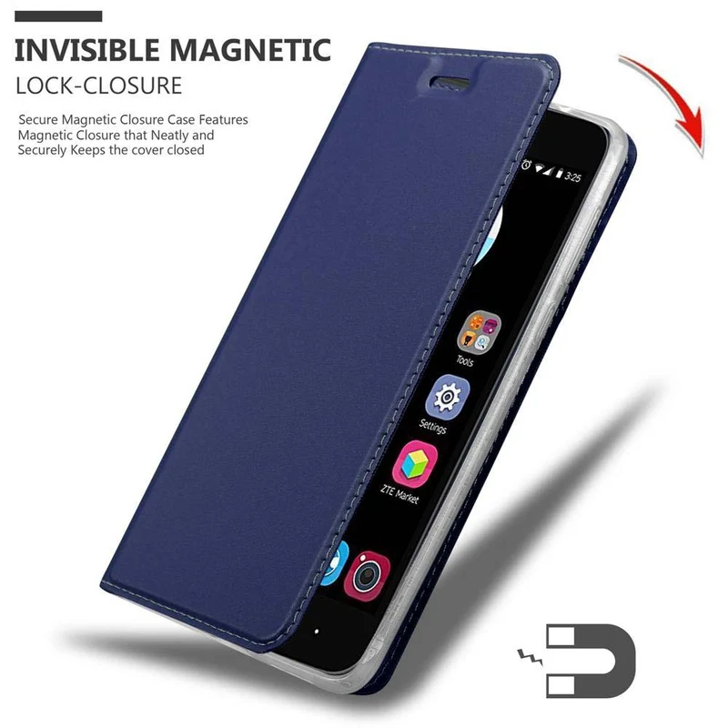 Cadorabo Hülle kompatibel mit ZTE Blade V8 MINI Schutzhülle mit Magnetverschluss, Standfunktion und Kartenfach