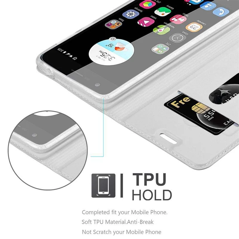 Cadorabo Hülle kompatibel mit ZTE Blade V8 MINI Schutzhülle mit Magnetverschluss, Standfunktion und Kartenfach