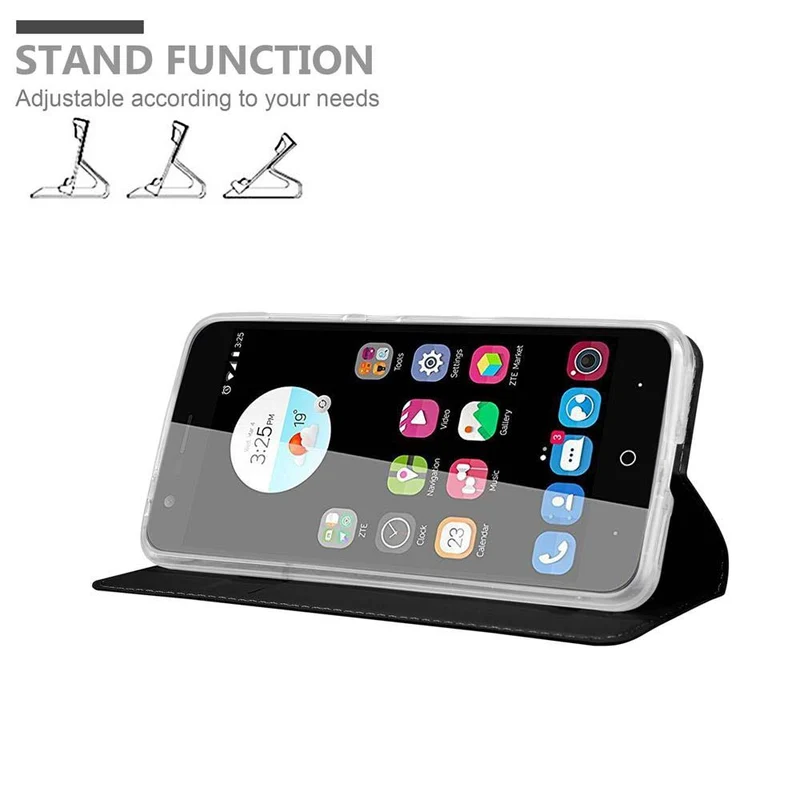 Cadorabo Hülle kompatibel mit ZTE Blade V8 Schutzhülle mit Magnetverschluss, Standfunktion und Kartenfach