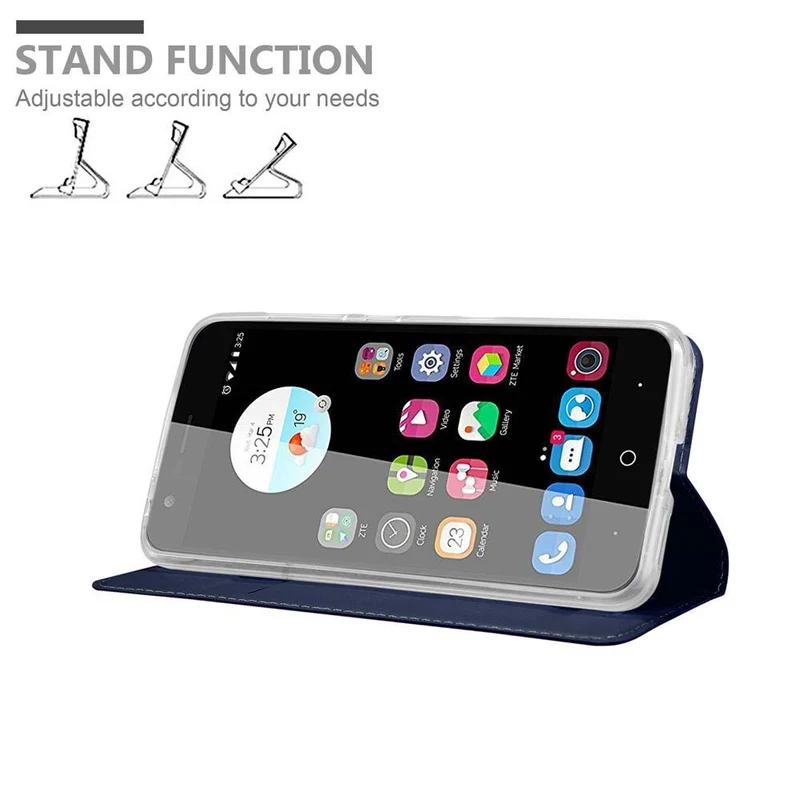 Cadorabo Hülle kompatibel mit ZTE Blade V8 Schutzhülle mit Magnetverschluss, Standfunktion und Kartenfach