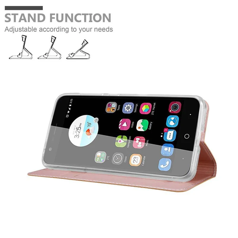 Cadorabo Hülle kompatibel mit ZTE Blade V8 Schutzhülle mit Magnetverschluss, Standfunktion und Kartenfach