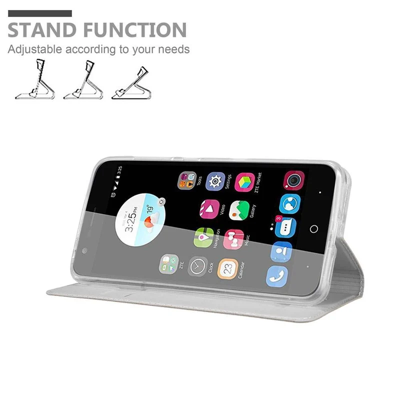 Cadorabo Hülle kompatibel mit ZTE Blade V8 Schutzhülle mit Magnetverschluss, Standfunktion und Kartenfach