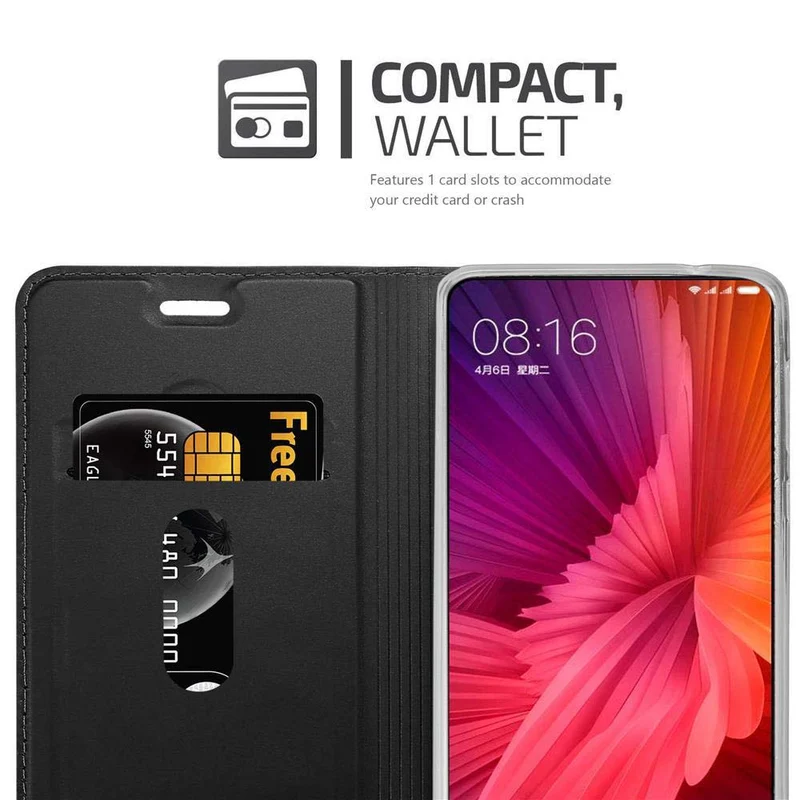 Cadorabo Hülle kompatibel mit Xiaomi Mi MIX 2 Schutzhülle mit Magnetverschluss, Standfunktion und Kartenfach