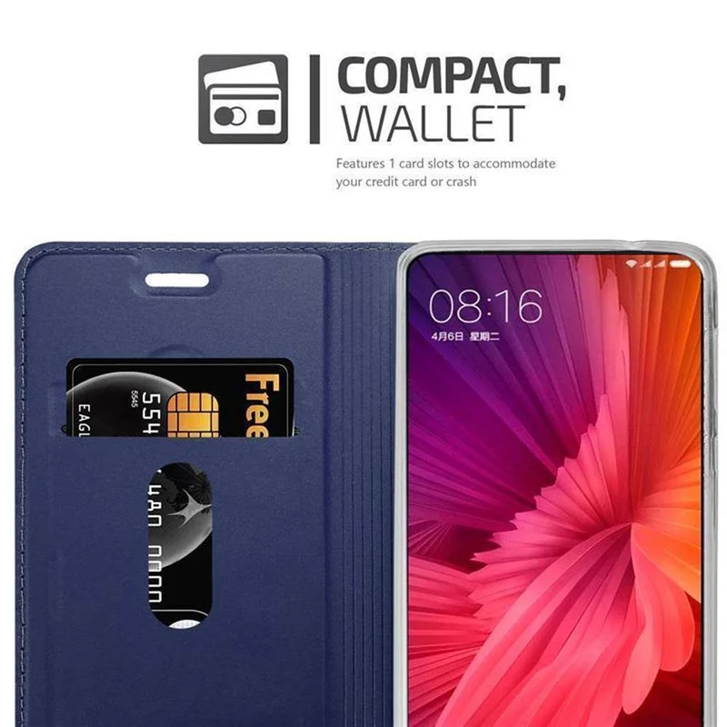 Cadorabo Hülle kompatibel mit Xiaomi Mi MIX 2 Schutzhülle mit Magnetverschluss, Standfunktion und Kartenfach