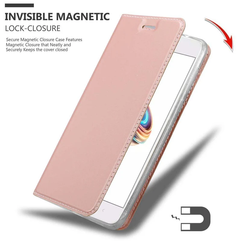 Cadorabo Hülle kompatibel mit Xiaomi Mi A1 / Mi 5X Schutzhülle mit Magnetverschluss, Standfunktion und Kartenfach