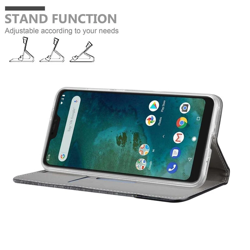 Cadorabo Hülle kompatibel mit Xiaomi Mi A2 / Mi 6X Schutzhülle mit Magnetverschluss, Standfunktion und Kartenfach