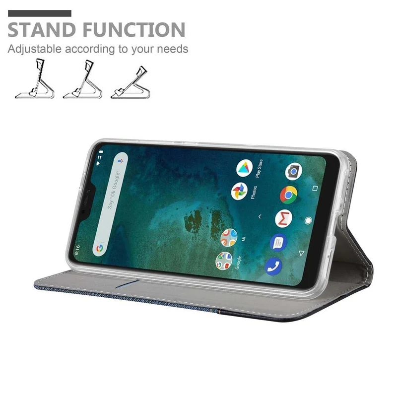 Cadorabo Hülle kompatibel mit Xiaomi Mi A2 / Mi 6X Schutzhülle mit Magnetverschluss, Standfunktion und Kartenfach