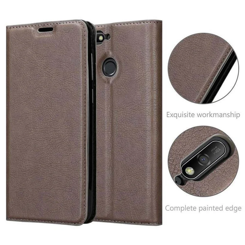 Cadorabo Hülle kompatibel mit Huawei Y6 PRIME Schutzhülle mit Magnetverschluss, Standfunktion und Kartenfach