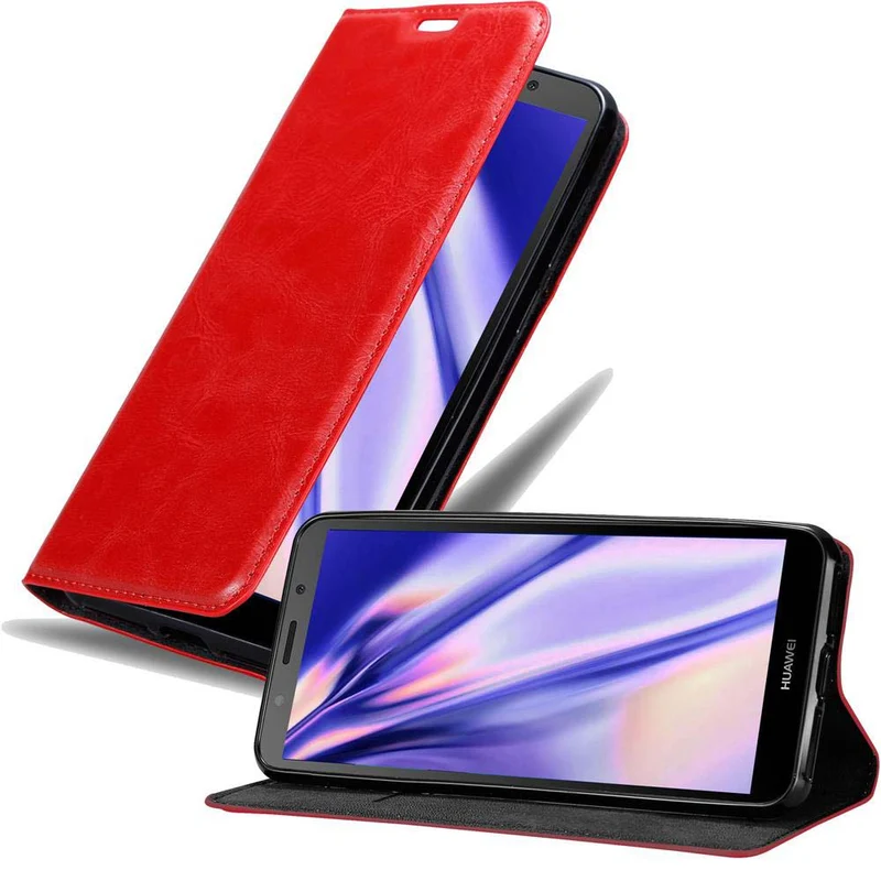 Cadorabo Hülle kompatibel mit Huawei Y5 PRIME 2018 / Y5 2018 Schutzhülle mit Magnetverschluss, Standfunktion und Kartenfach