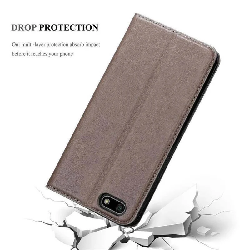 Cadorabo Hülle kompatibel mit Huawei Y5 PRIME 2018 / Y5 2018 Schutzhülle mit Magnetverschluss, Standfunktion und Kartenfach