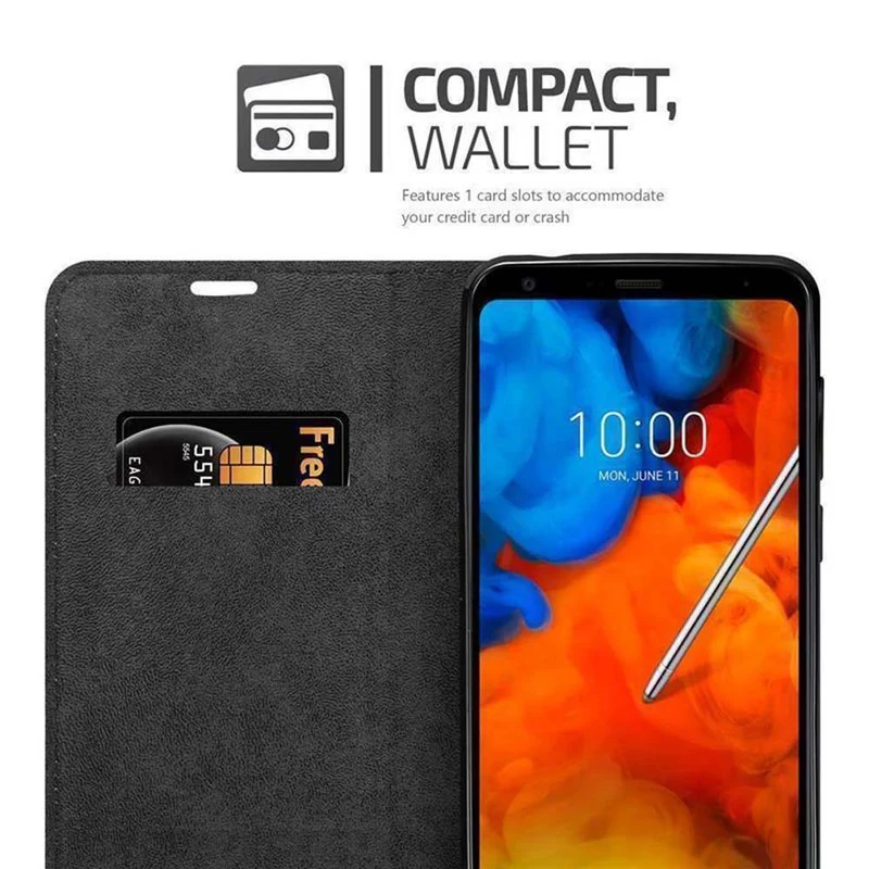 Cadorabo Hülle kompatibel mit LG Q STYLUS Schutzhülle mit Magnetverschluss, Standfunktion und Kartenfach
